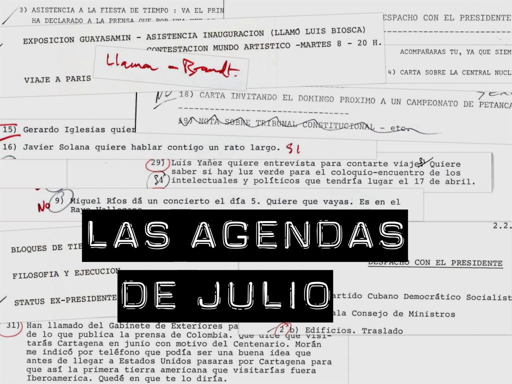 Las agendas de Julio